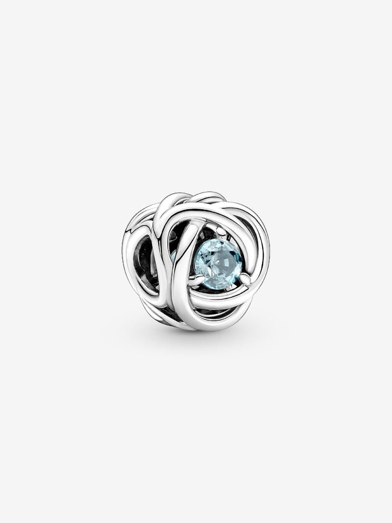 Braided Openwork Silver Charm - March Birthstone - Sterling Silver - 790065C09