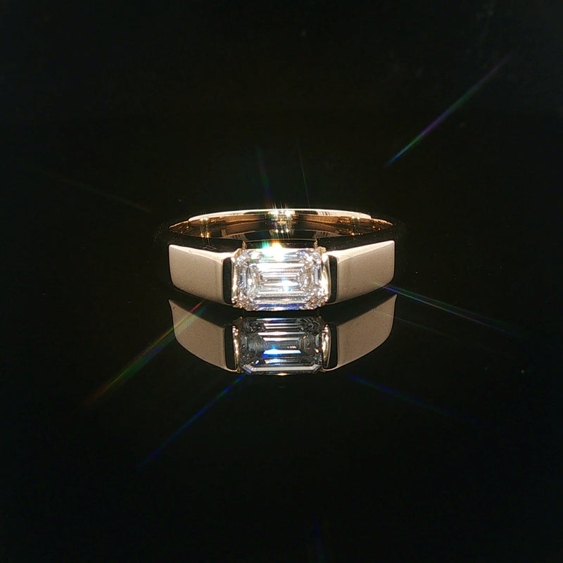 Lab-Grown Diamond Tension Set Solitaire Ring | 9ct Yellow Gold | 1.06ct