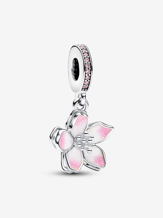 Cherry Blossom Dangle Charm - Sterling Silver - 790667C01