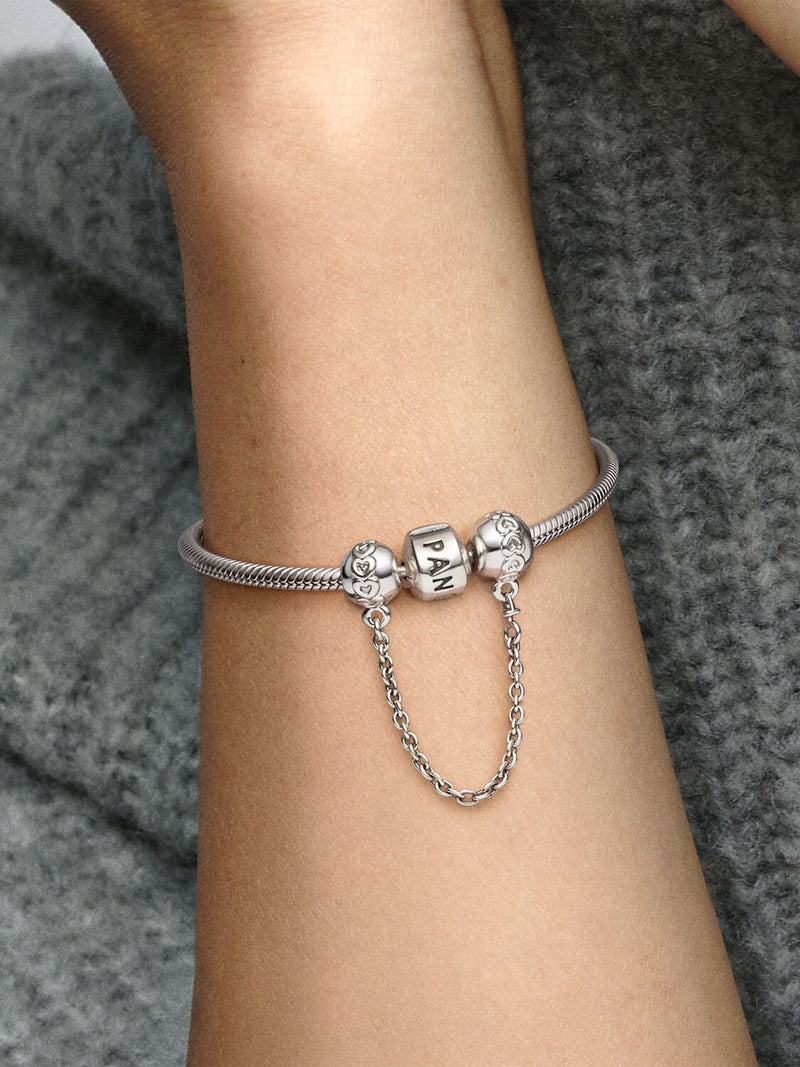 Band of Hearts Safety Chain Charm - Sterling Silver - 791088-05