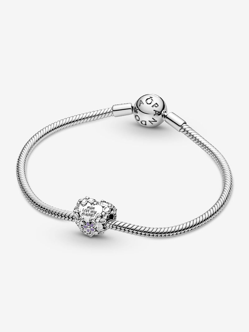 Mum Daisy Heart Charm - Sterling Silver - 791155C01