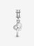 Interlocking Hearts Dangle Charm - Sterling Silver - 791242CZ