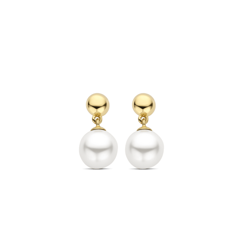 Milano 8mm Pearl Drop Earrings - Gold - 7912YP