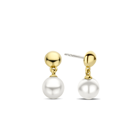 Milano 10mm Pearl Drop Earrings - Gold - 7913YP