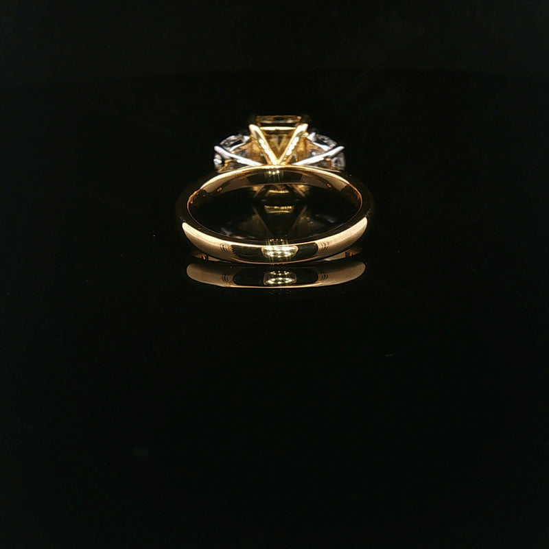 Three Stone Ring, Lab Grown Diamond, 2.83ct - 18ct Yellow Gold & Platinum