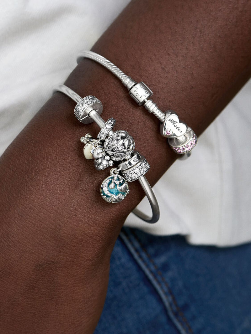 Clear Pavé Clip Charm - Sterling Silver - 791817CZ