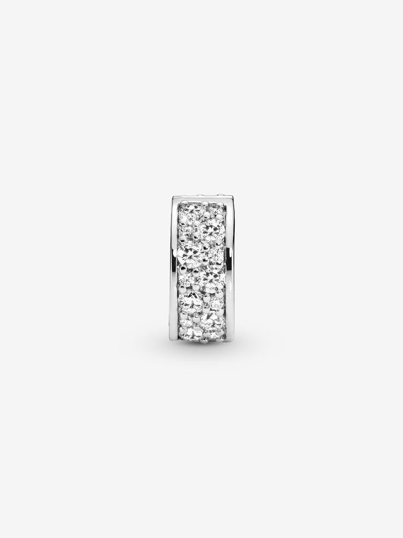 Clear Pavé Clip Charm - Sterling Silver - 791817CZ
