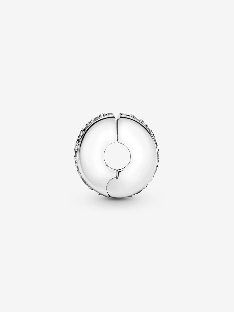 Clear Pavé Clip Charm - Sterling Silver - 791817CZ