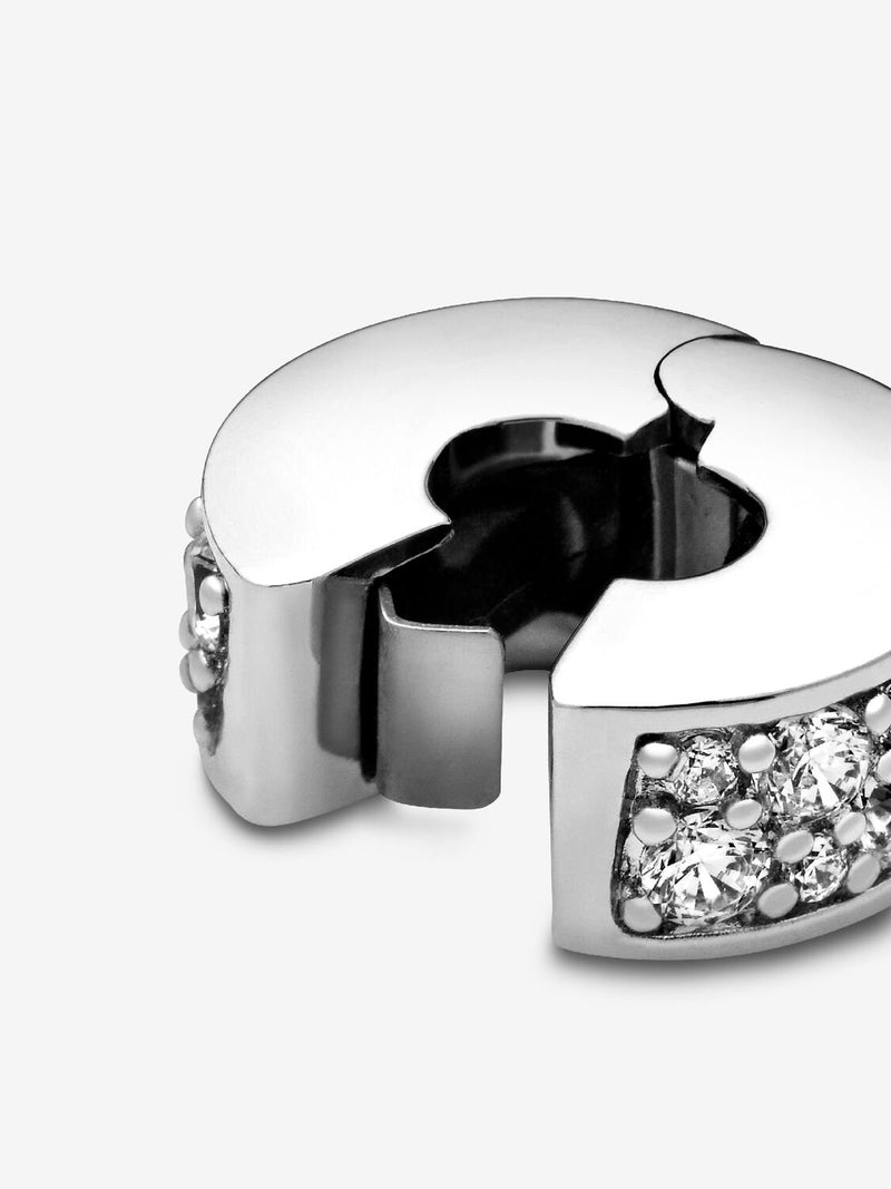 Clear Pavé Clip Charm - Sterling Silver - 791817CZ
