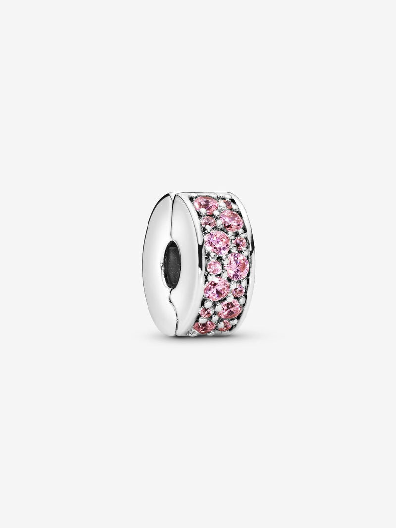 Pink Pavé Clip Charm - Sterling Silver - 791817PCZ