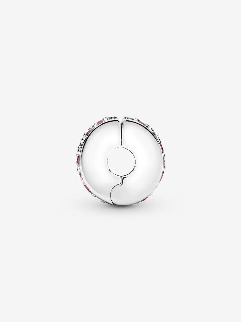 Pink Pavé Clip Charm - Sterling Silver - 791817PCZ