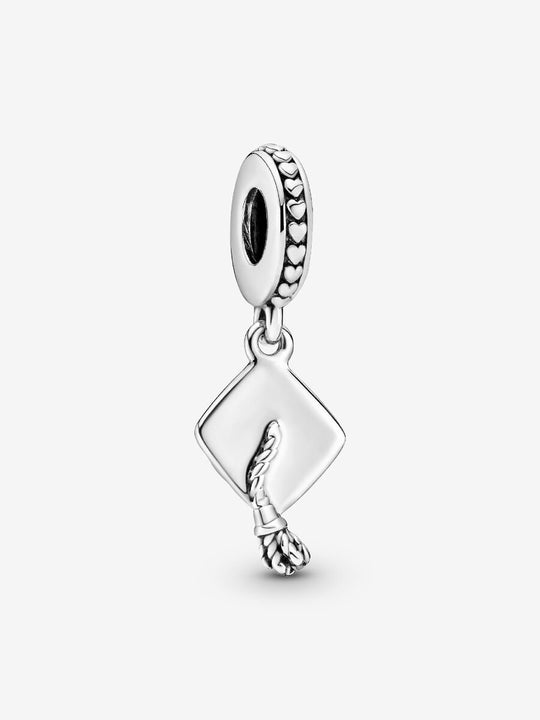 Graduation Cap Dangle Charm - Silver - 791892