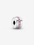 Pink Sparkling Row Clip Charm - Sterling Silver - 791972PCZ
