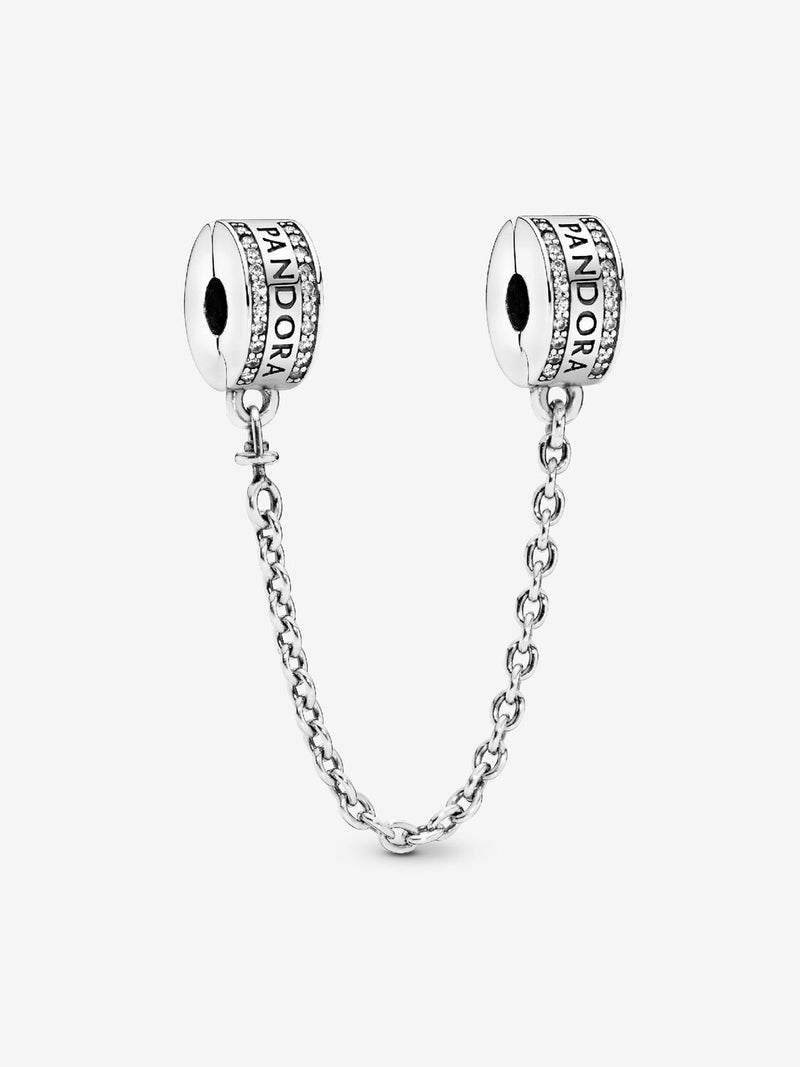 Pandora Logo Safety Chain Clip Charm - Sterling Silver - 792057CZ-05