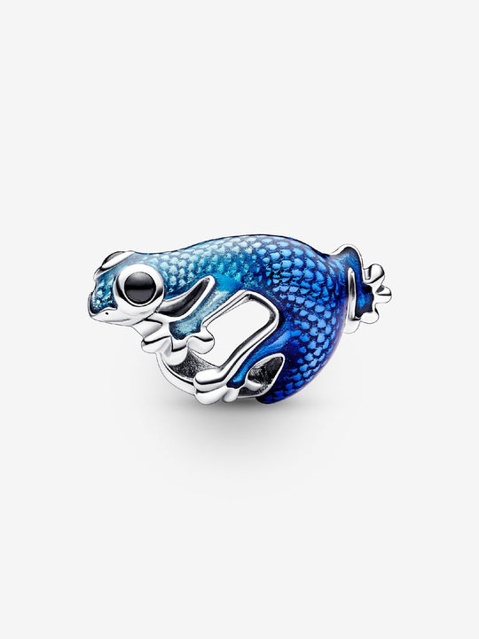 Metallic Blue Gecko Charm - Sterling Silver - 792701C01
