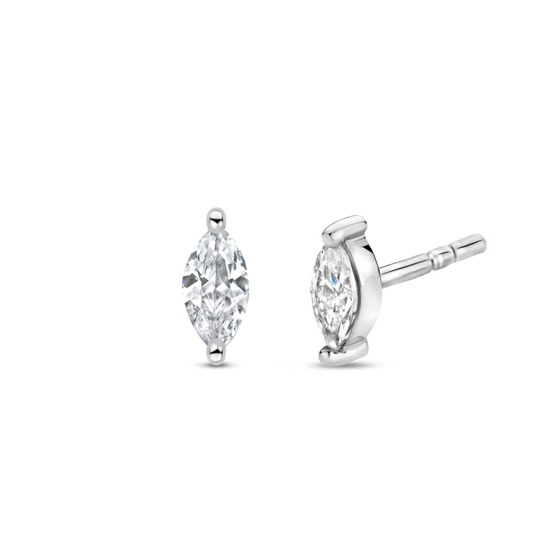 Milano CZ Stud Earrings - Silver - 7928ZI