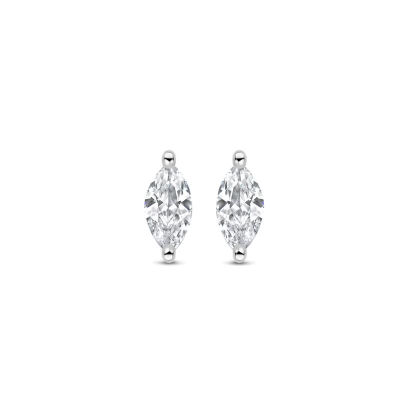Milano CZ Stud Earrings - Silver - 7928ZI