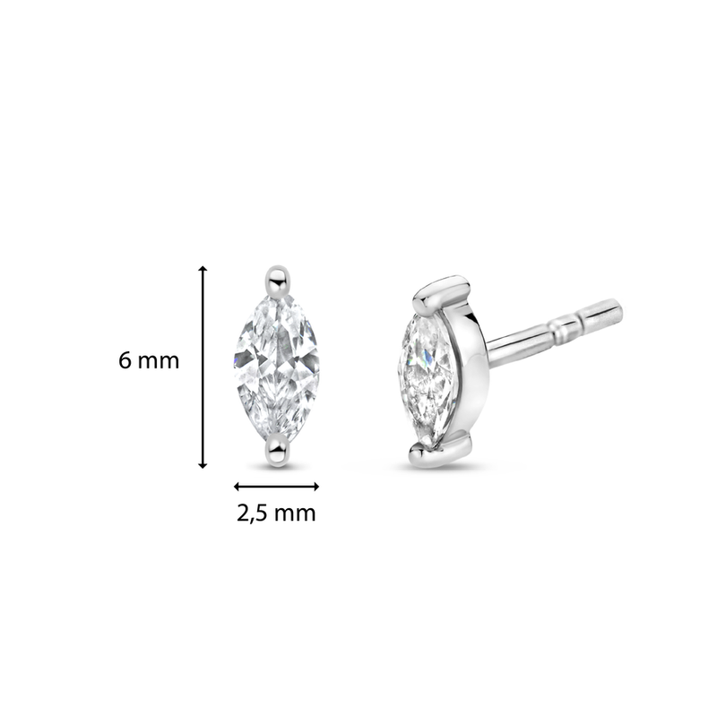 Milano CZ Stud Earrings - Silver - 7928ZI