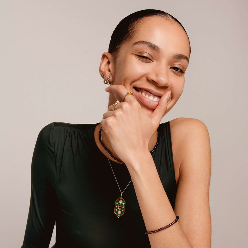 Milano Geometric Oval Huggie Hoop Earrings - Silver - 7929SI