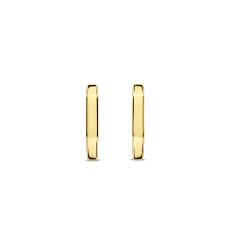 Milano Geometric Oval Huggie Hoop Earrings - Gold - 7929SY