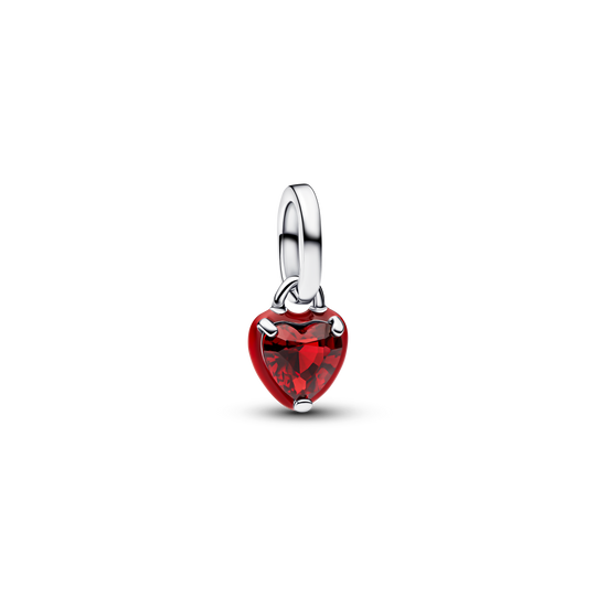 Heart Mini Dangle Charm, Red - Sterling Silver - 793042C05