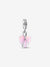 Mum Opalescent Heart Dangle Charm - Sterling Silver - 793202C01