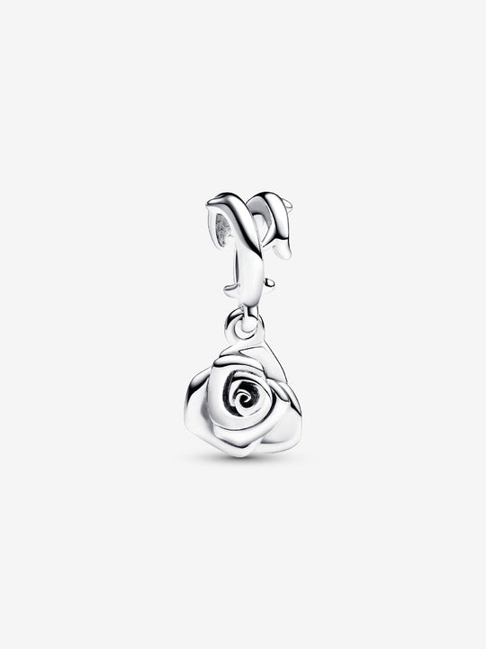 Rose in Bloom Dangle Charm - Sterling Silver - 793213C00