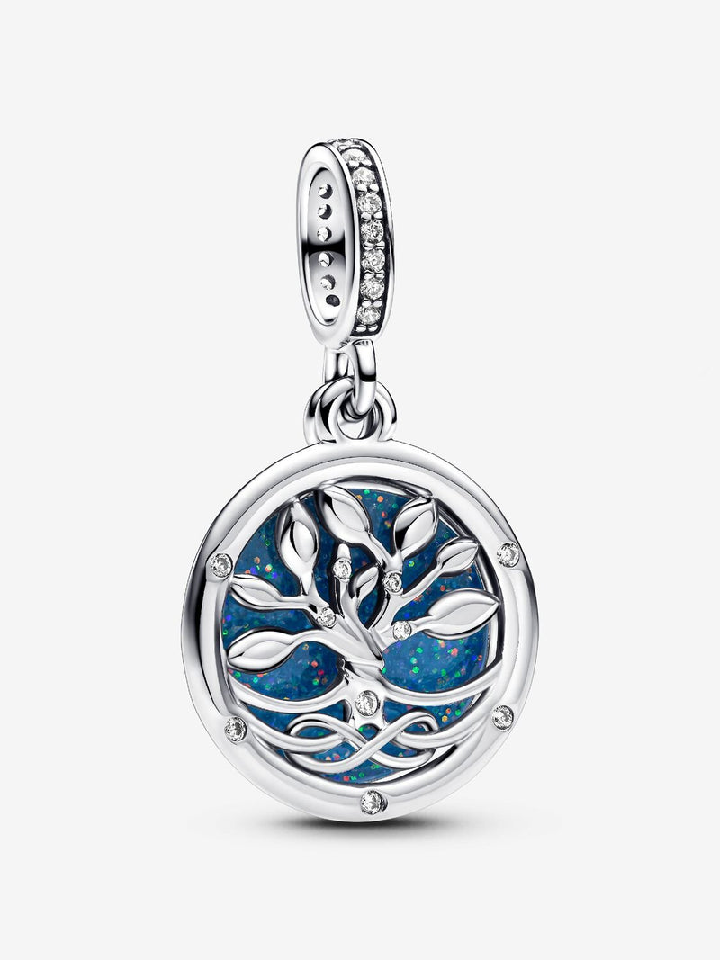 Glow-in-the-dark Infinity Tree Double Dangle Charm - Sterling Silver - 793599C01