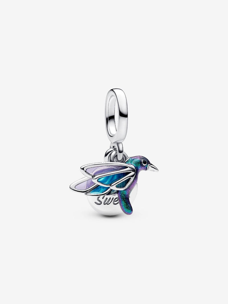 Hummingbird Double Dangle Charm - Sterling Silver - 793746C01