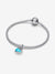 Turquoise-coloured Whale Dangle Charm - Sterling Silver - 793822C01