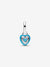 Turquoise-coloured Heart Mini Dangle Charm - Sterling Silver - 793827C01