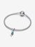 Turquoise-coloured Fishbone Dangle Charm - Sterling Silver - 793894C01