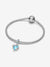 Blue Murano Glass Dolphins Dangle Charm - Sterling Silver - 793924C01