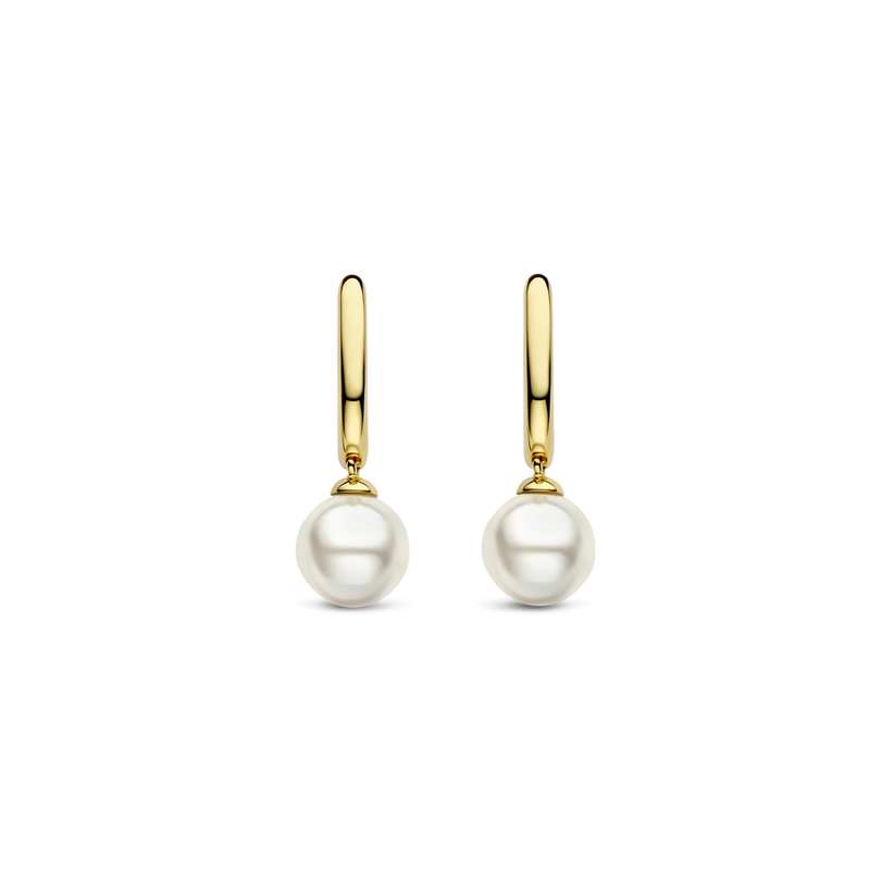 Milano White Pearl Drop Earrings - Gold - 7939YP
