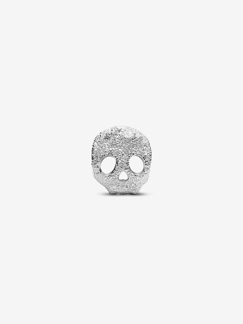 Textured Skull Mini Charm - Sterling Silver - 794040C00