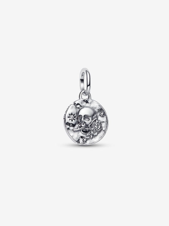Skull Medallion Charm - Sterling Silver - 794089C01