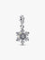 Opalescent Snowflake Double Dangle Charm - Sterling Silver - 794142C01