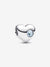 March Birthstone Heart Charm, Sea Aqua Blue Crystal - Sterling Silver - 794161C03