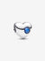 September Birthstone Heart Charm, Princess Blue Crystal - Sterling Silver - 794161C09
