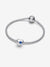 September Birthstone Heart Charm, Princess Blue Crystal - Sterling Silver - 794161C09