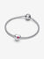 October Birthstone Heart Charm, Phlox Pink Crystal - Sterling Silver - 794161C10
