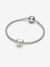 November Birthstone Heart Charm, Honey Coloured Crystal - Sterling Silver - 794161C11