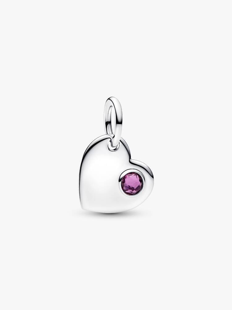 February Heart Dangle Charm - Sterling Silver - 794295C02