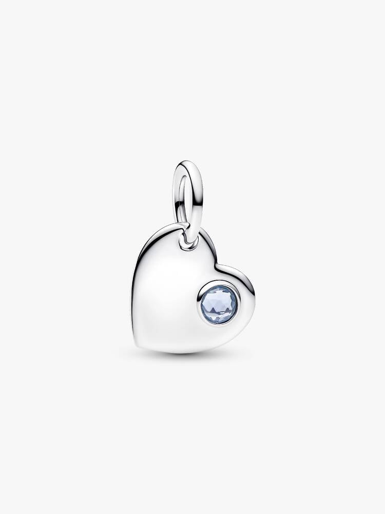 March Heart Dangle Charm - Sterling Silver - 794295C03