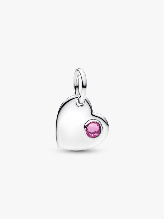 October Heart Dangle Charm - Sterling Silver - 794295C10