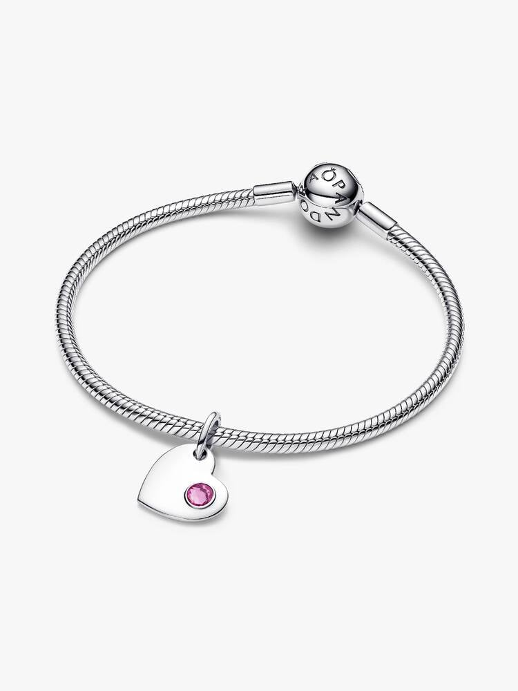 October Heart Dangle Charm - Sterling Silver - 794295C10