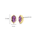 Milano Purple Geometric Stone Stud Earrings - Gold - 7944PU