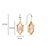 Milano Geometric Pink Stone Drop Earrings - Gold - 7945NU