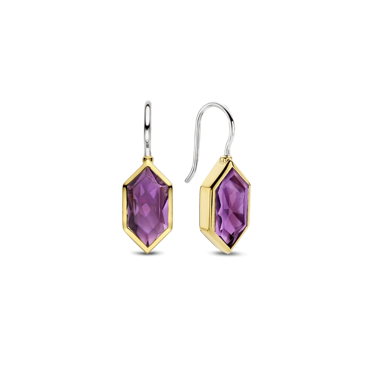 Purple stone clearance drop earrings