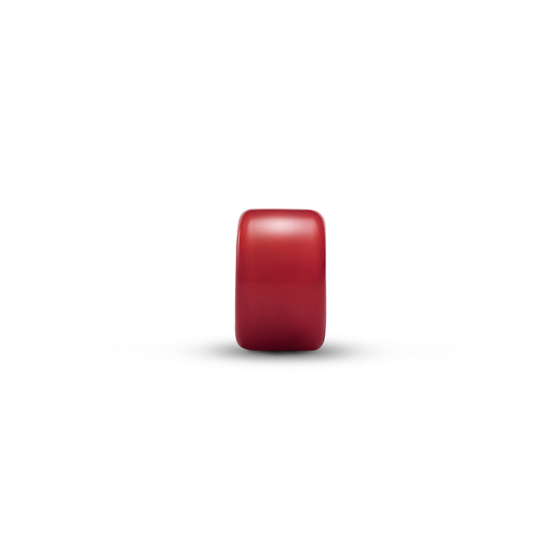 Mini Red Murano Glass Charm - Sterling Silver
